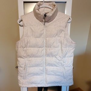 The North Face White and Grey Puffy Vest